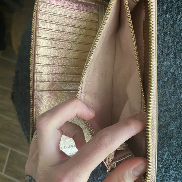 Tory Burch Metallic Rose Gold Continental Wallet - Picture 6 of 9